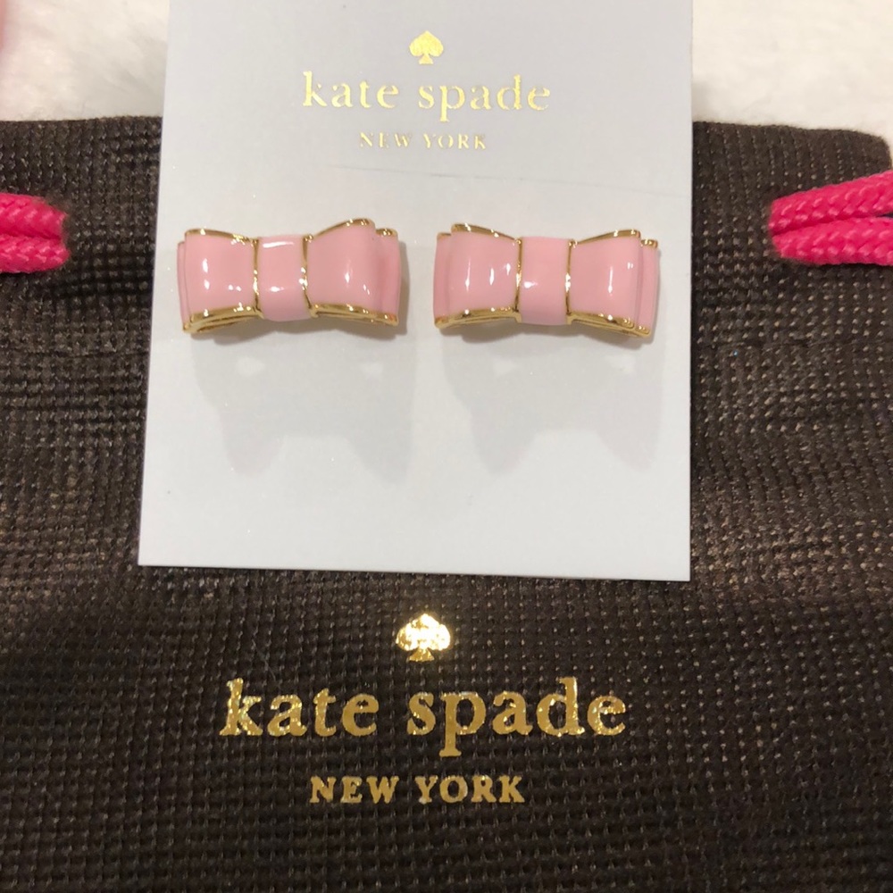Kate Spade “Moon River” Pink Bow Earrings - NWT